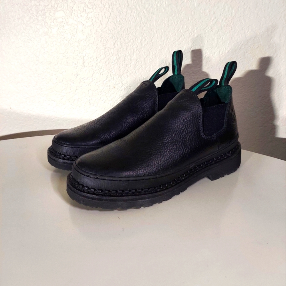 Georgia Giant Black Leather Romeo Durable Slip On Work Shoe Men's Size US 7 M